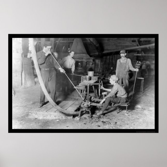 Glasgebläse in Grafton, WV 1908 Poster (Vorne)