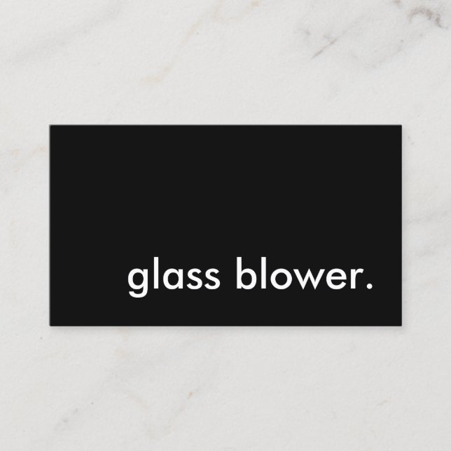 Glasgebläse. Visitenkarte (Vorderseite)