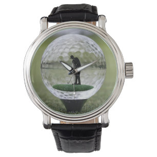 Glasgolfball mit Golf Player innen, Armbanduhr