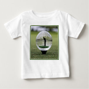 Glasgolfball mit Golf Player innen, Baby T-shirt