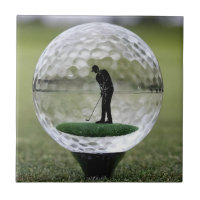 Glasgolfball mit Golf Player innen,