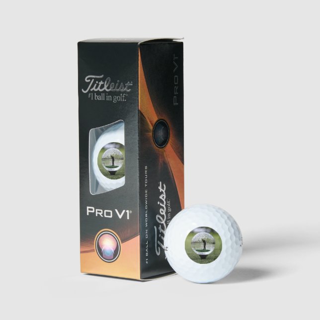 Glasgolfball mit Golf Player innen, Golfball (Verpackung)