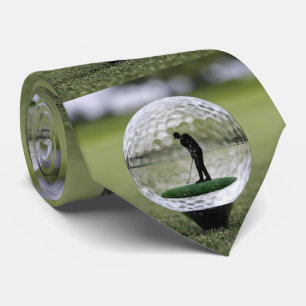 Glasgolfball mit Golf Player innen, Krawatte