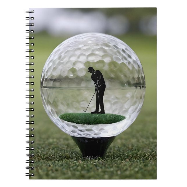 Glasgolfball mit Golf Player innen, Notizblock (Vorderseite)