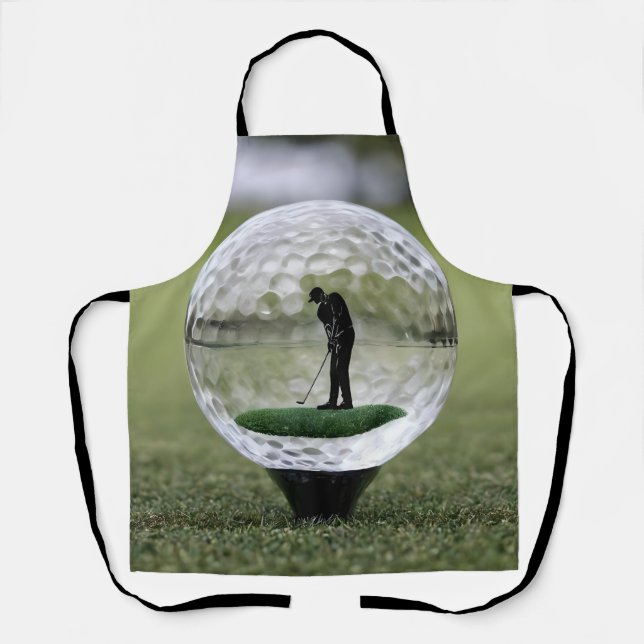 Glasgolfball mit Golf Player innen, Schürze (Vorderseite)