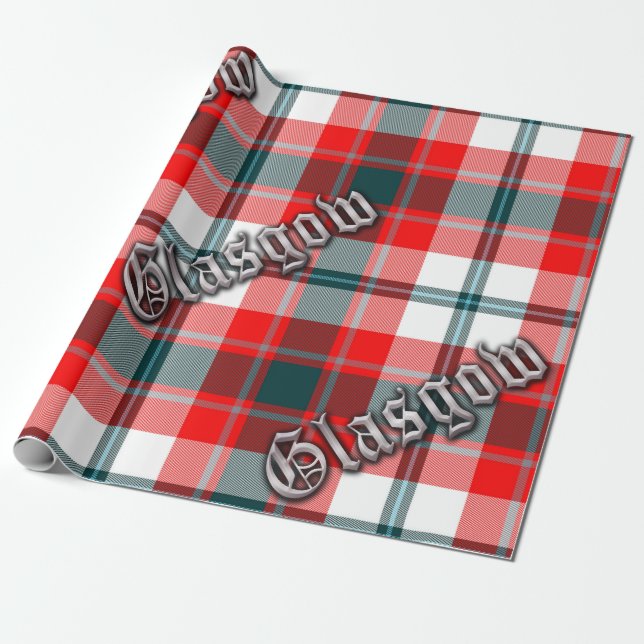 Glasgow-BezirkTartan Geschenkpapier (Ungerollt)