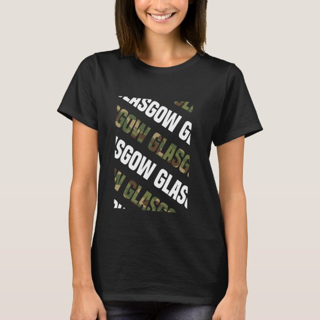 Glasgow Camouflage Pattern Green Camouflage T-Shirt (Vorderseite)