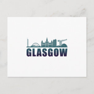 Glasgow City Cityscape Skyline Funny Gift Idee Postkarte
