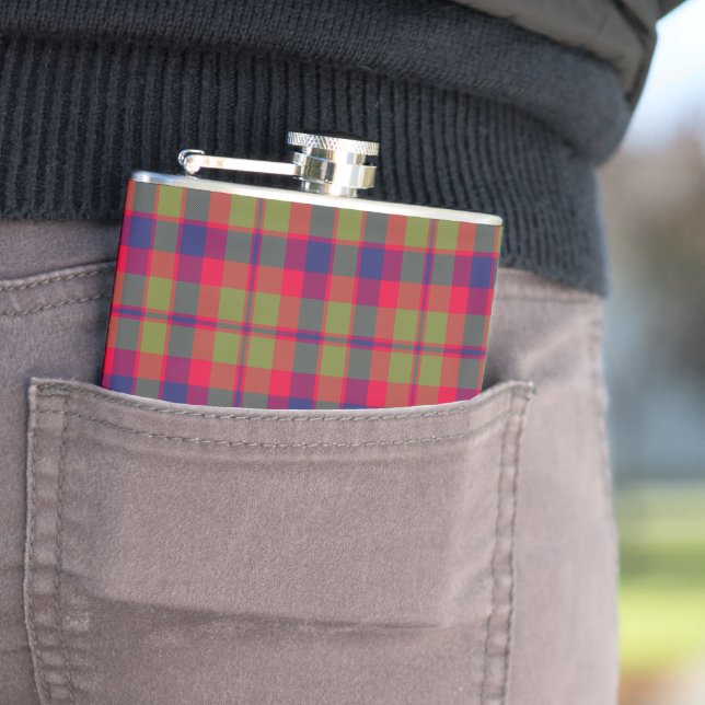 Glasgow City Tartan Kariertes Muster Flachmann (Beispiel)