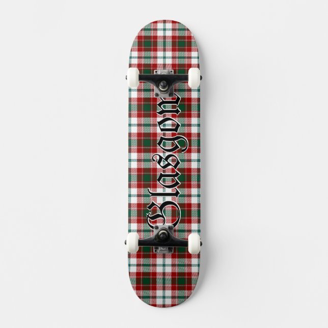 Glasgow Clan Tartan Scottish Kariert Skateboard (Vorderseite)