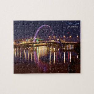 Glasgow Clyde Arc in der Nacht Puzzle