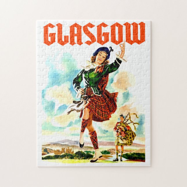 Glasgow, Frau in Kilt, Puzzle (Vertikal)