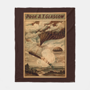 Glasgow Hot Air Balloon Circus Theater Plakat Fleecedecke