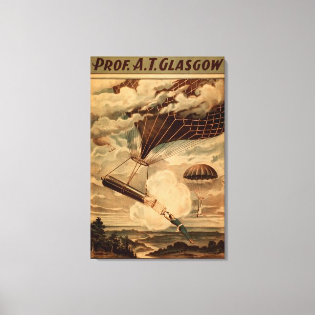 Glasgow Hot Air Balloon Circus Theater Poster Leinwanddruck (Vorderseite)