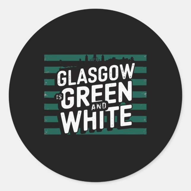 Glasgow ist grün und weiß runder aufkleber (Vorderseite)
