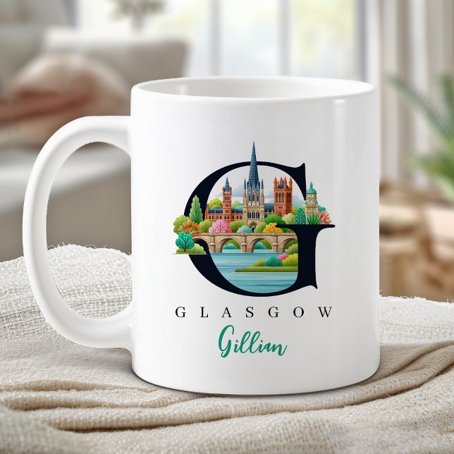 Glasgow Monogramm Buchstabe G Personalisiertes Ges Kaffeetasse (Glasgow Monogram Letter G Personalized Gift Coffee Mug)