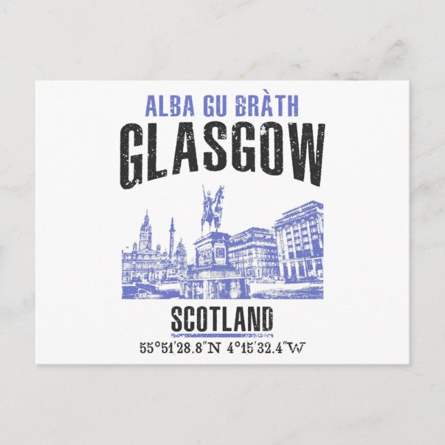 Glasgow Postkarte (Vorderseite)