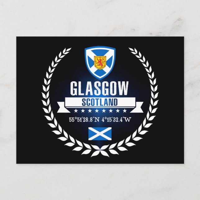Glasgow Postkarte (Vorderseite)