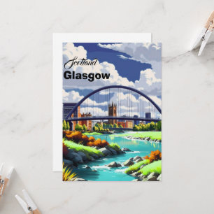 Glasgow Reise Postkarte, Glasgow Reise Kunst, Scho Einladung