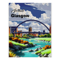 Glasgow Reise Postkarte, Glasgow Reise Kunst, Scho
