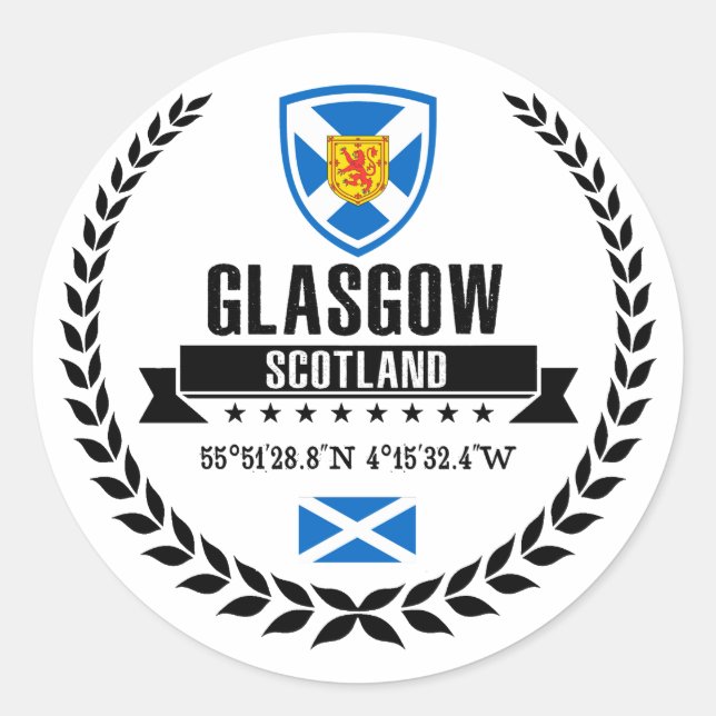 Glasgow Runder Aufkleber (Vorderseite)
