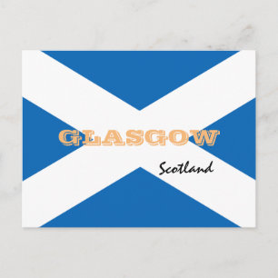 Glasgow - Schottische Flagge & Schottland /Sportfa Postkarte