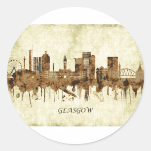 Glasgow Schottland Stadtbild Runder Aufkleber