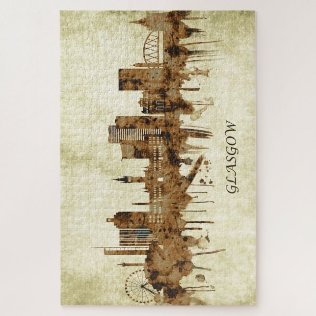 Glasgow Scotland Cityscape Puzzle (Vertikal)