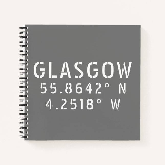 Glasgow Scotland Latitude & Longitude Notizbuch (Vorderseite)