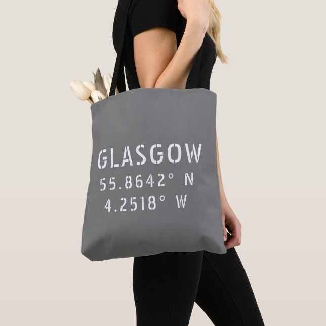 Glasgow Scotland Latitude & Longitude Tote Bag (Von Nahem)