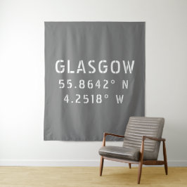 Glasgow Scotland Latitude & Longitude Wandteppich