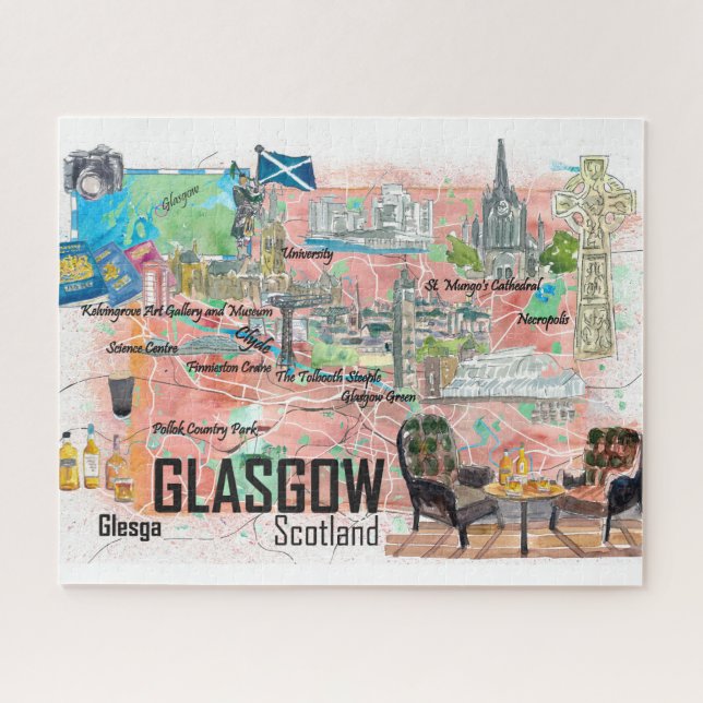 Glasgow Scotland Reiseplan  Puzzle (Horizontal)