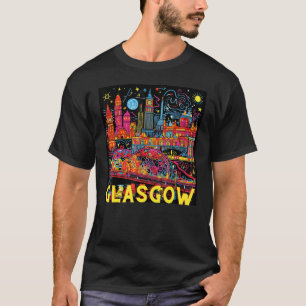 Glasgow Scotland UK City Modern Pop Art Colorful T T-Shirt