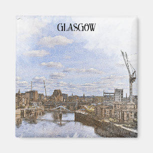 Glasgow Scotland UK Cityscape View Magnet