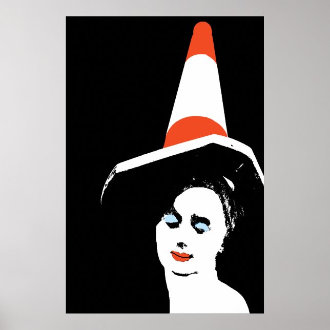 Glasgow Traffic Cone Girl Poster Print (Vorne)