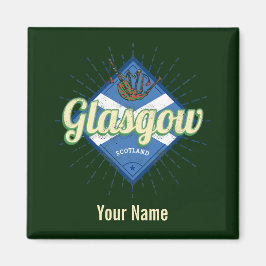 Glasgow UK City Scotland Retro Bagpipe Vintag Magnet