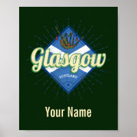 Glasgow UK City Scotland Retro Bagpipe Vintag