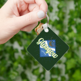 Glasgow UK City Scotland Retro Bagpipe Vintag Schlüsselanhänger