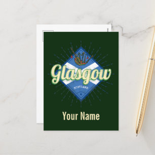 Glasgow UK Stadt Schottland Retro Dudelsack Vintag Feiertagspostkarte