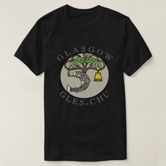 Glasgow-Wappen Kunst T-Shirt (Design vorne)