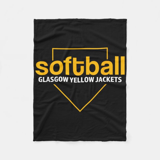 Glasgow Yellow Jackets Softball Home Plate  Fleecedecke (Vorderseite)