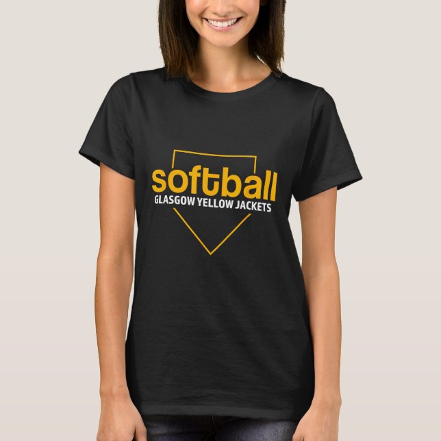 Glasgow Yellow Jackets Softball Home Plate  T-Shirt (Vorderseite)