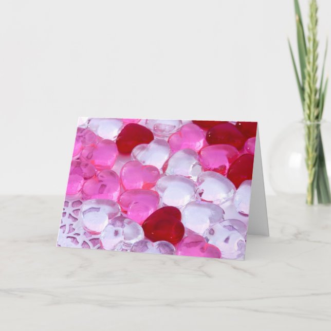 Glasherzen III Feiertagskarte (Vorderseite)