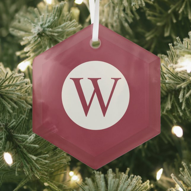Glashexagon-Ornament mit Personalisierter Monogram Ornament Aus Glas (Insitu)