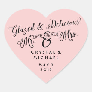 Glasiert und köstlich Hochzeit Danke Stickers