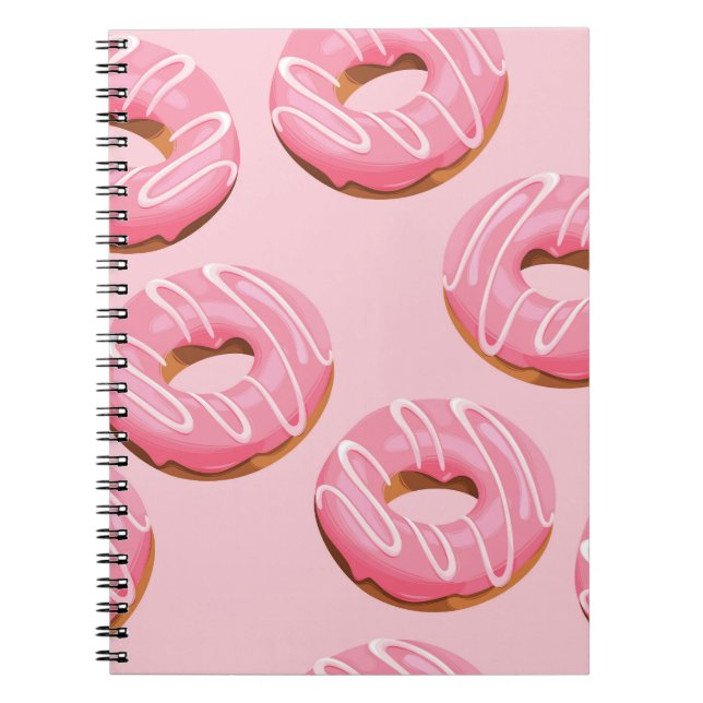 Glasierte Donuts Nahtloser Hintergrund Notizblock (Vorderseite)