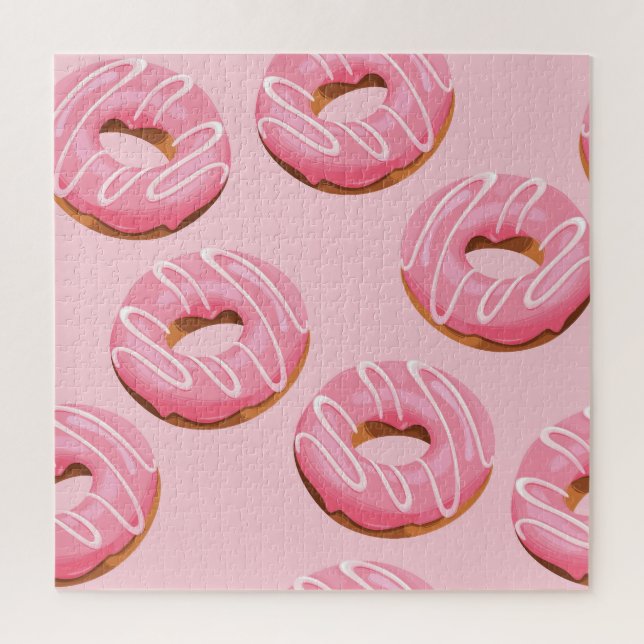 Glasierte Donuts Nahtloser Hintergrund Puzzle (Vertikal)