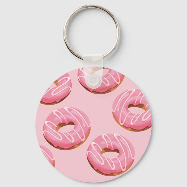 Glasierte Donuts Nahtloser Hintergrund Schlüsselanhänger (Vorderseite)