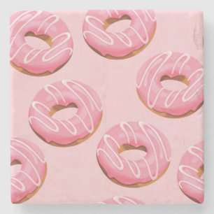 Glasierte Donuts Nahtloser Hintergrund Steinuntersetzer