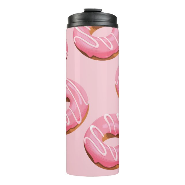 Glasierte Donuts Nahtloser Hintergrund Thermosbecher (Vorderseite)
